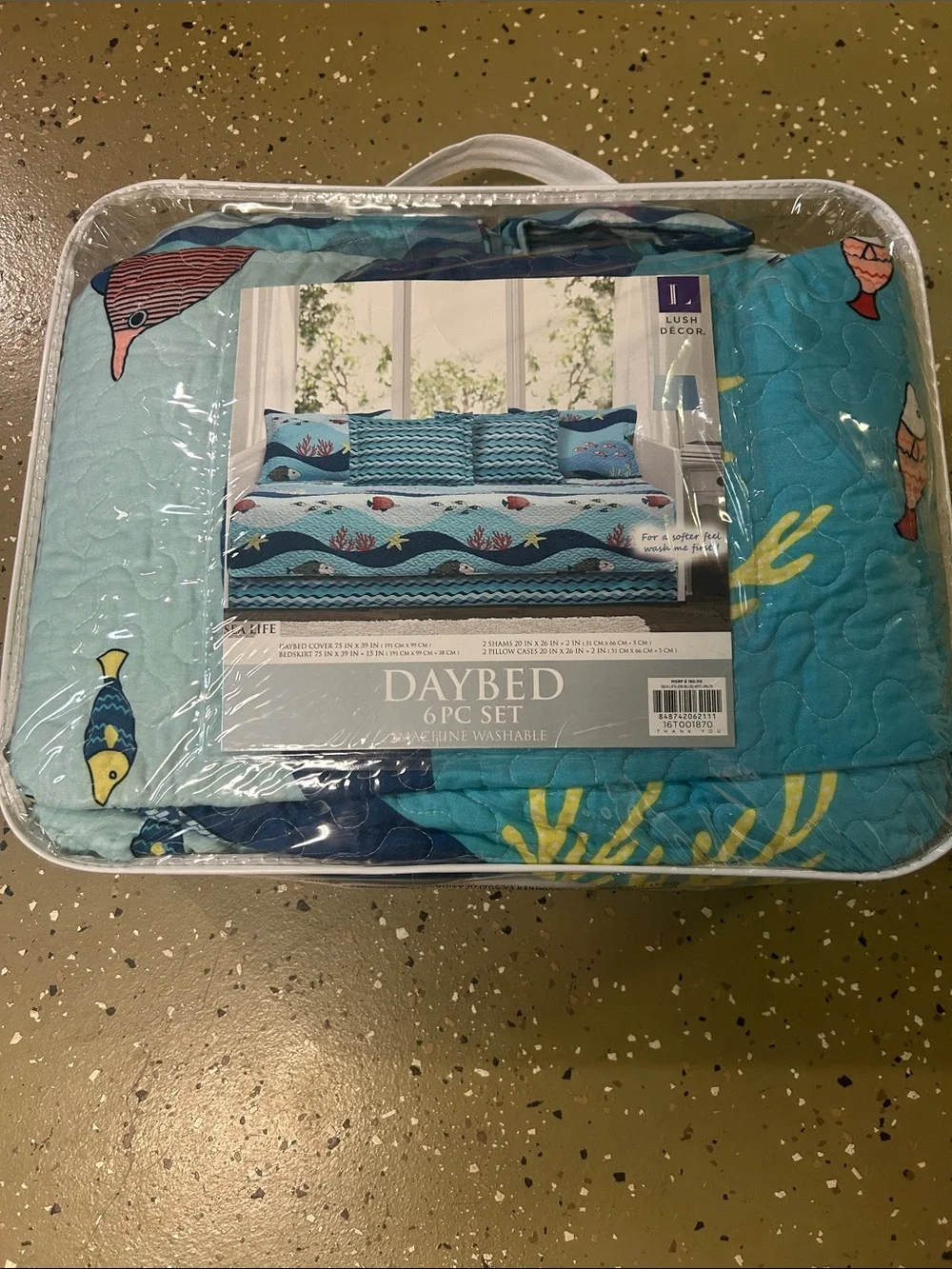 Aqua Blue Daybed 6-Piece Comforter Set